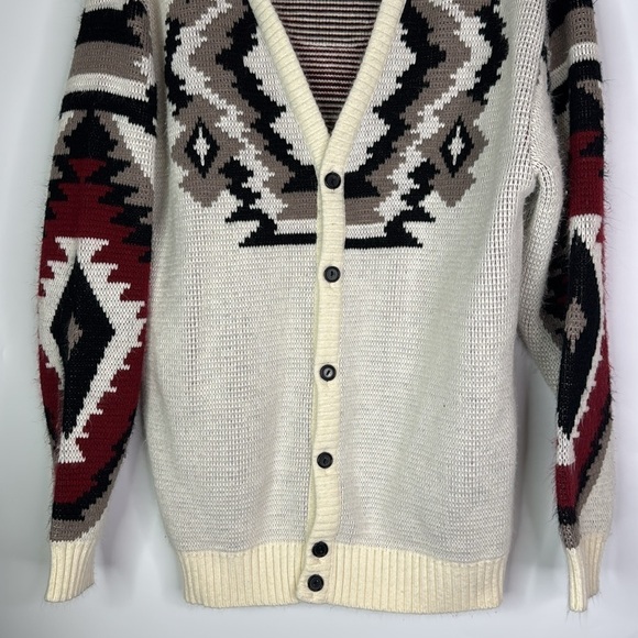 Vintage Wild Thunder Aztex Print Cardigan Sweater Size S/M - Picture 3 of 9